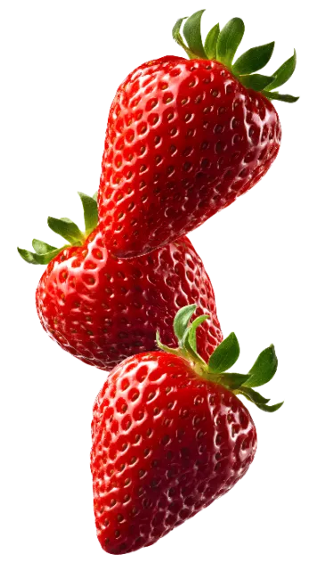 Fresh Red Strawberries Floating