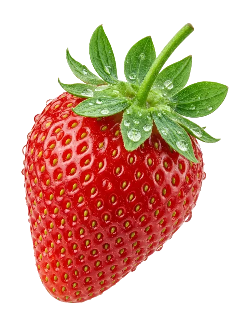 Fresh Red Strawberry with Dew Drops