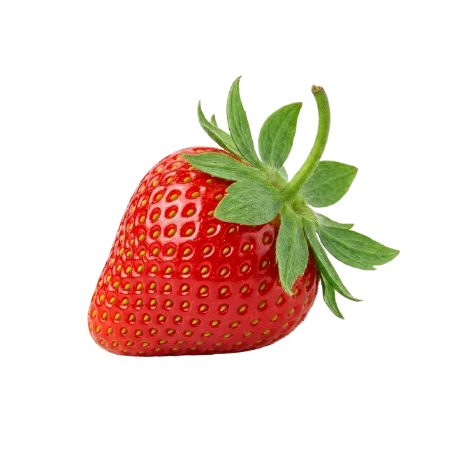 Fresh Red Strawberry with Green Stem