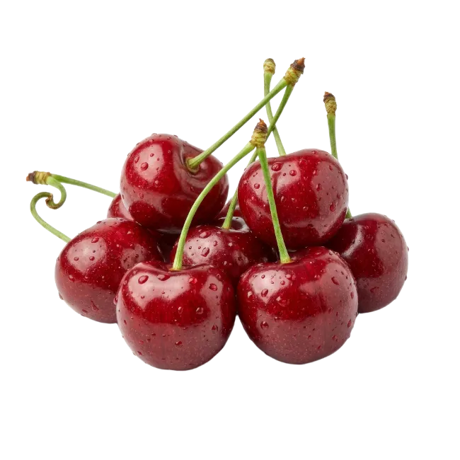 Fresh Ripe Cherries with Water Drops