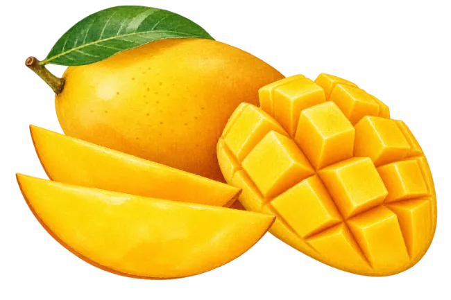 Fresh Ripe Mango Fruit Illustration