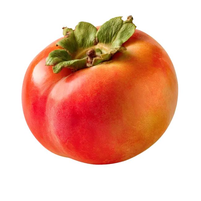 Fresh Ripe Persimmon Fruit Isolated