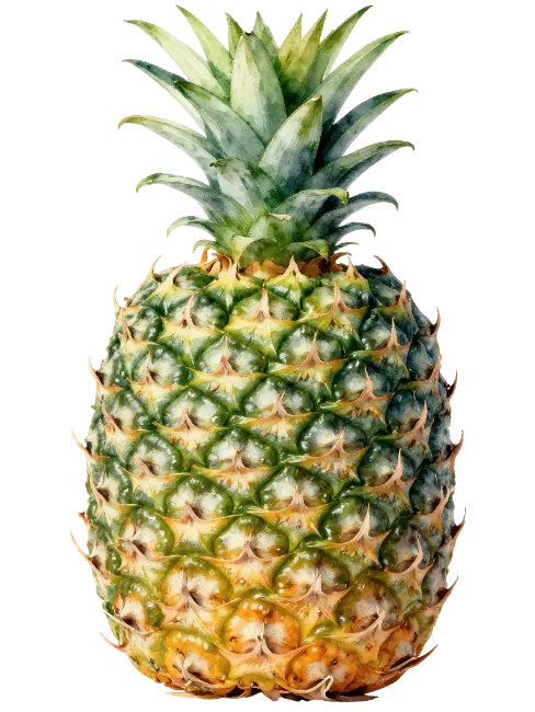 Fresh Ripe Pineapple Fruit Isolated
