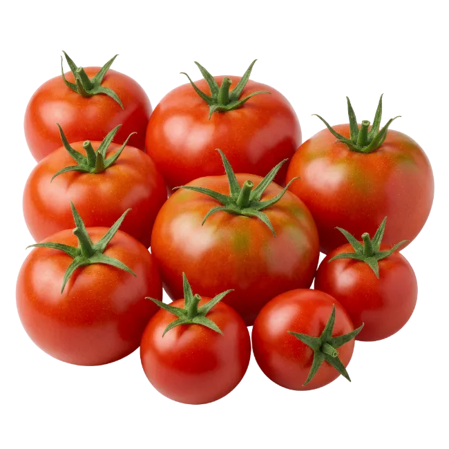 Fresh Ripe Red Tomatoes Cluster