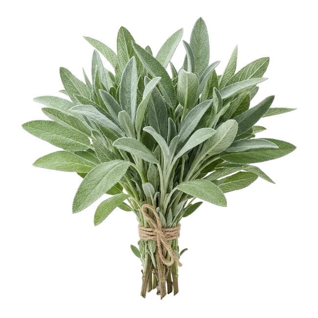Fresh Sage Herb Bundle Tied with Twine