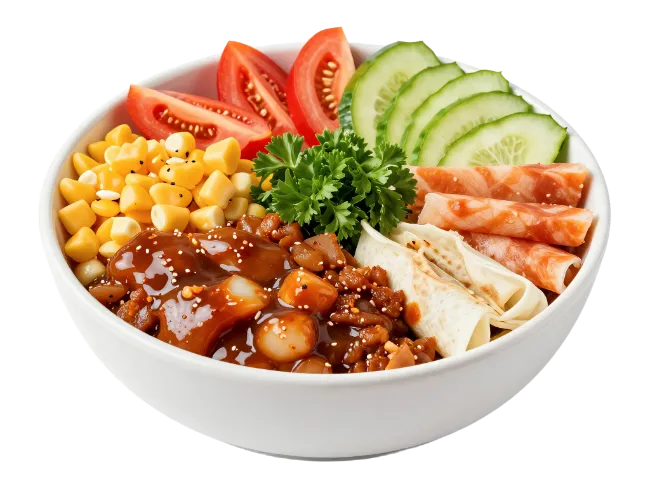 Fresh Salad Bowl with Meat and Vegetables