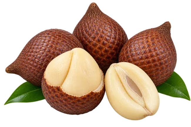 Fresh Salak Snake Fruit with Peeled Segments