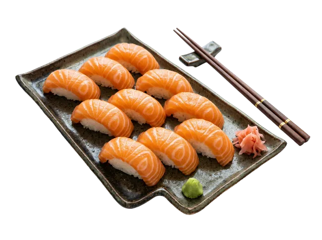 Fresh Salmon Nigiri Sushi Platter