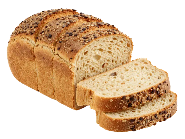 Fresh Seeded Bread Loaf with Slices