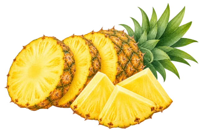 Fresh sliced pineapple fruit