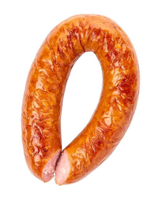 Fresh Smoked Sausage Ring Isolated