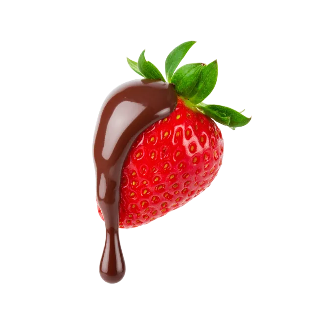 Fresh Strawberry Covered in Melted Chocolate