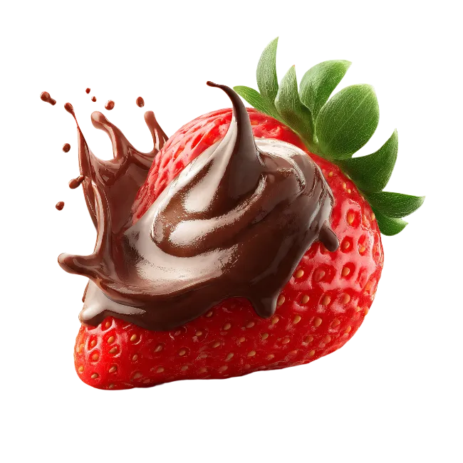 Fresh Strawberry Covered with Chocolate Splash