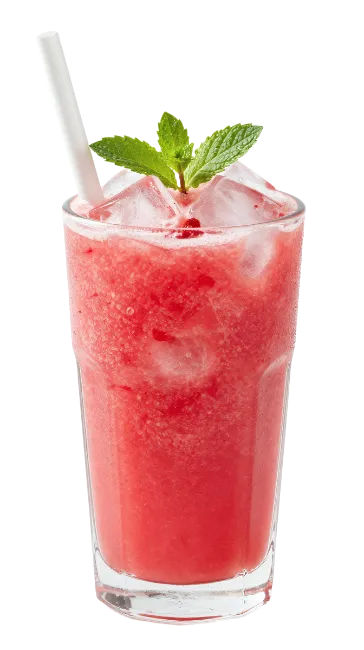 Fresh Strawberry Smoothie with Mint and Ice
