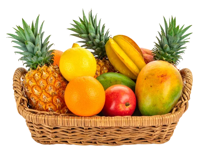 Fresh Tropical Fruit Basket with Assorted Exotic Fruits