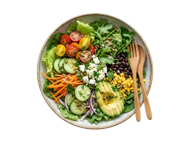 Fresh Vegetable Salad Bowl with Avocado