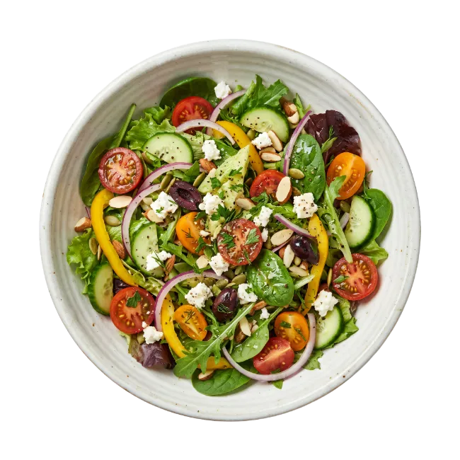 Fresh Vegetable Salad in White Bowl