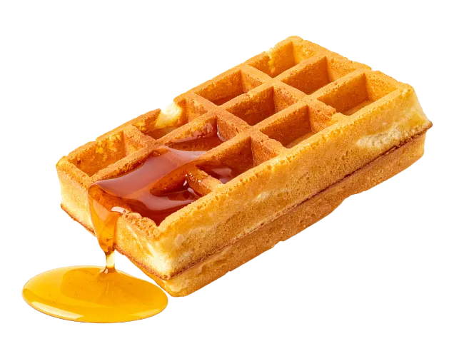 Fresh Waffle With Dripping Honey