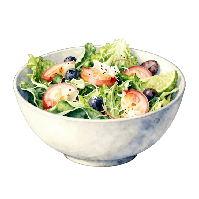 Fresh Watercolor Salad Bowl