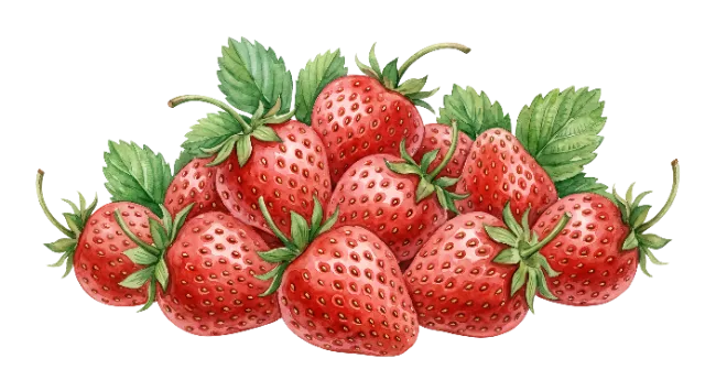 Fresh Watercolor Strawberries Illustration