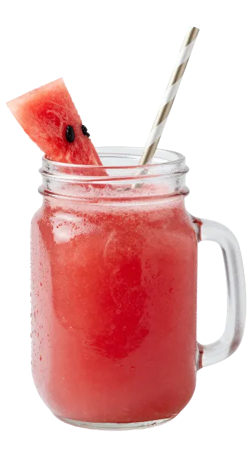 Fresh Watermelon Juice in Mason Jar with Straw