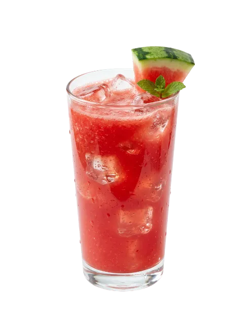 Fresh Watermelon Juice with Ice and Mint