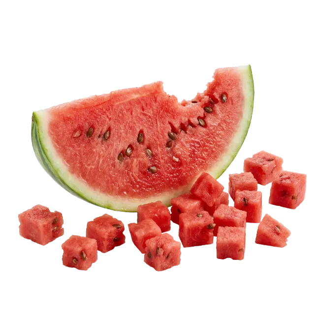 Fresh Watermelon Slice and Cubes