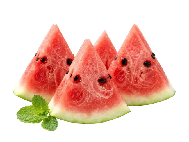 Fresh Watermelon Slices with Mint