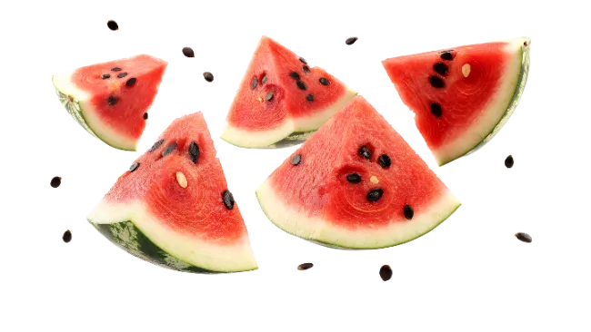 Fresh Watermelon Slices with Seeds
