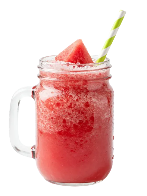 Fresh Watermelon Smoothie in a Glass Jar