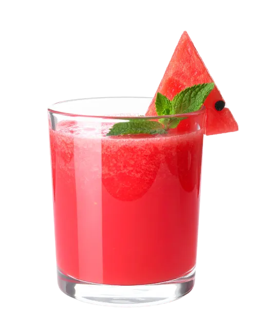 Fresh Watermelon Smoothie in Glass with Slice