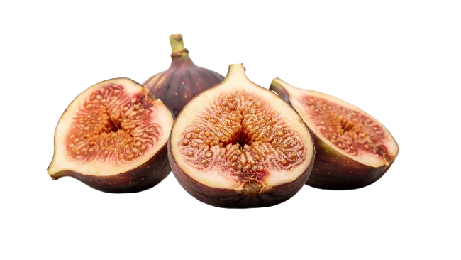 Fresh whole and sliced figs