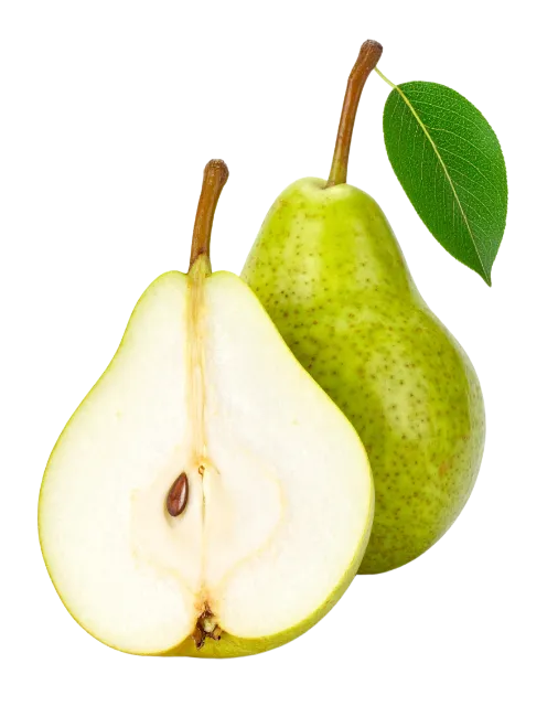 Fresh Whole and Sliced Green Pear