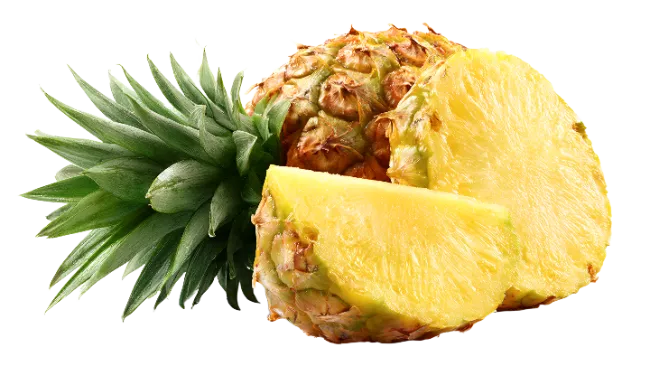 Fresh Whole and Sliced Pineapple