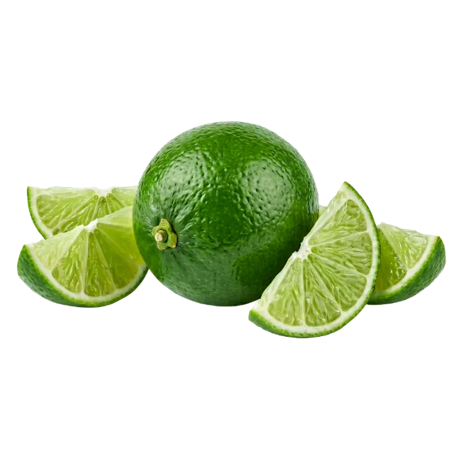 Fresh Whole Lime and Slices