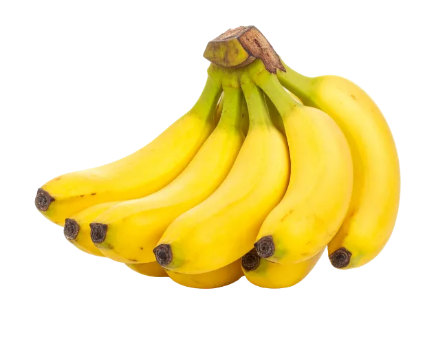 Fresh Yellow Banana Bunch Isolated