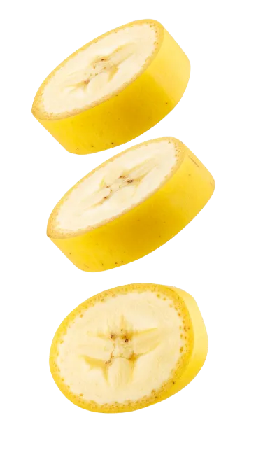 Fresh Yellow Banana Slices Floating