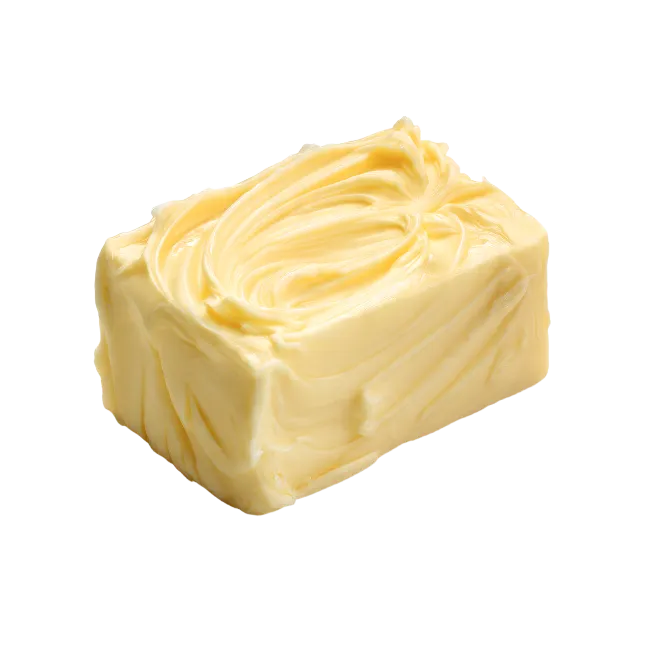 Fresh Yellow Butter Block on Isolated Background