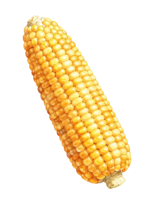 Fresh Yellow Corn Cob Illustration
