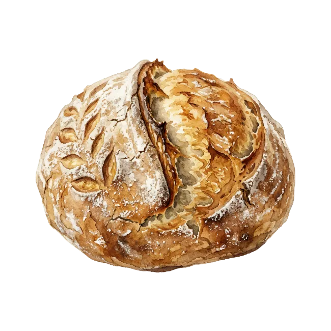 Freshly Baked Artisan Sourdough Bread Loaf