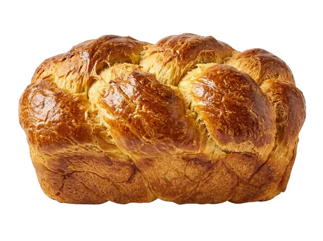 Freshly Baked Braided Brioche Bread Loaf