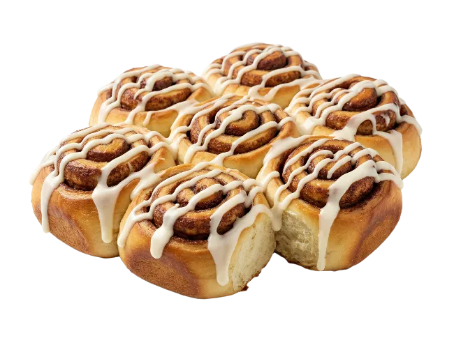 Freshly Baked Cinnamon Rolls With Sweet White Icing