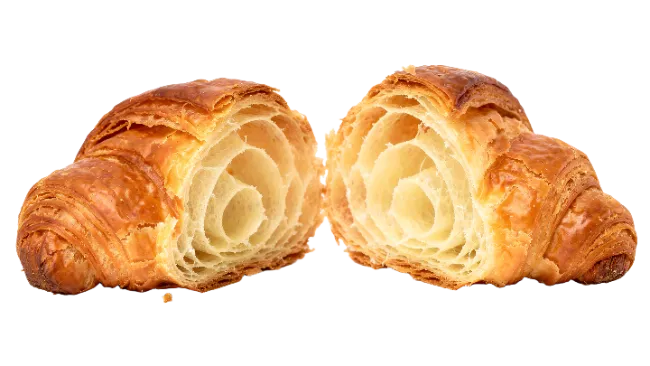 Freshly Baked Croissant Cut in Half