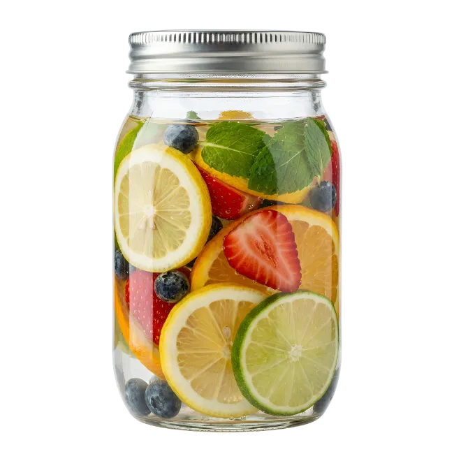 Fruit Infused Water in Mason Jar