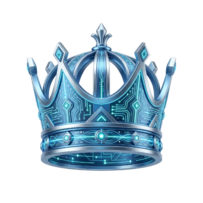 Futuristic Blue Cyberpunk Crown