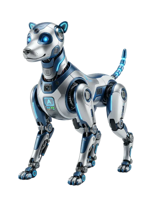 Futuristic Cybernetic Robotic Dog Standing