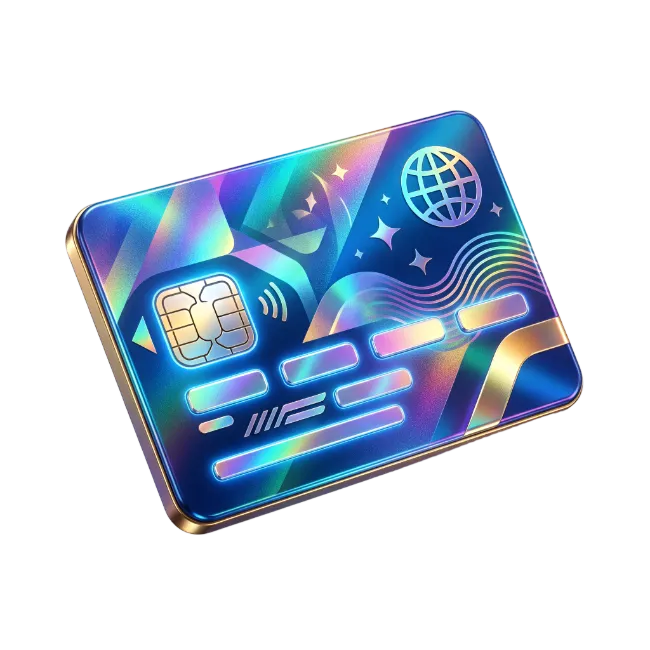 Futuristic Holographic Credit Card