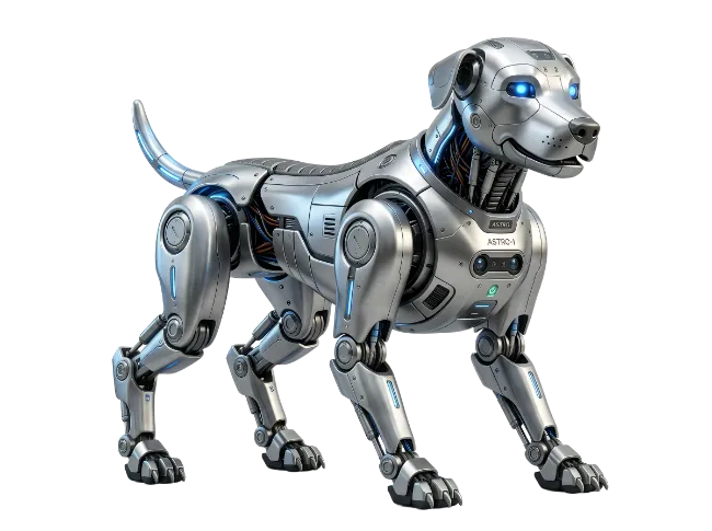 Futuristic Metallic Robotic Dog