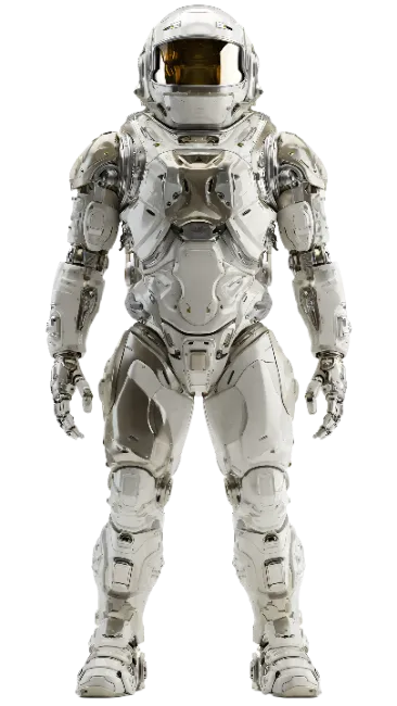 Futuristic White Space Suit Full Body