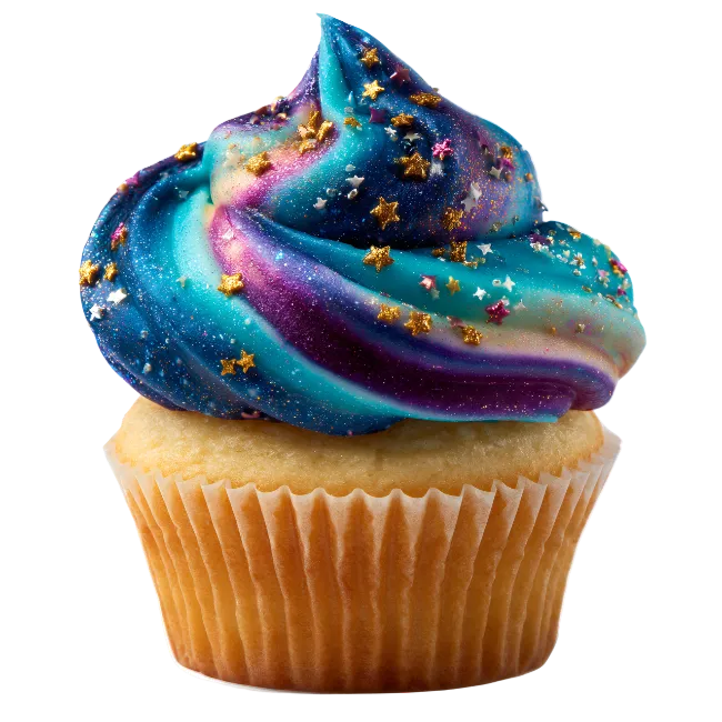 Galaxy Cupcake with Star Sprinkles